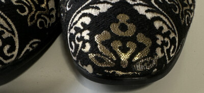 Robert Graham Gibbons Damask Jacquard Smoking Loafers Sz 13 $230 Robert Graham Gibbons Smoking Slipper Loafer Black Gold  main image 2