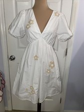 Madewell White Floral Annamarie Cutout Casual Dress Size 2