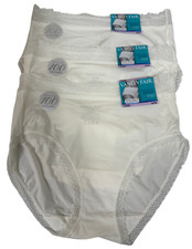 3 Vanity Fair Flattering Lace Brief 13281 Coconut White Size 6 Medium NWT