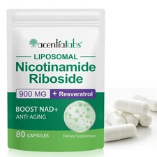 NAD+ Supplement - Liposomal Nicotinamide Riboside 900mg Resveratrol, Quercetin -