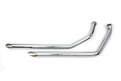 MCM Exhaust Drag Pipe Set Slash Cut Chrome fits Harley Davidson