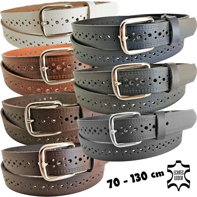 Ledergürtel schmal gelocht 2,5 cm Damen Herren 7 Farben Leder Gürtel 2,5cm breit