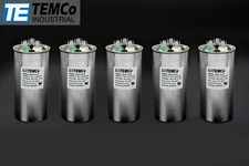 TEMCo 70/7.5 MFD uF Dual Run Capacitor 370 440 vac Volts 5 LOT AC Motor 70+7.5