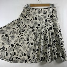VTG Jones New York Womens Silk Floral Full Flare Midi Skirt Sz 8 Twee Office 00s