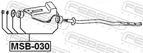 2x MOUNTING CONTROLTRAILING ARM MSB-030 FOR MITSUBISHI PAJERO/IO/TR4/PININ 1.6L