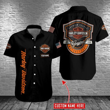 Personalized Harley Motor Racing Davidson Casual Button Down Shirt Unisex Adults