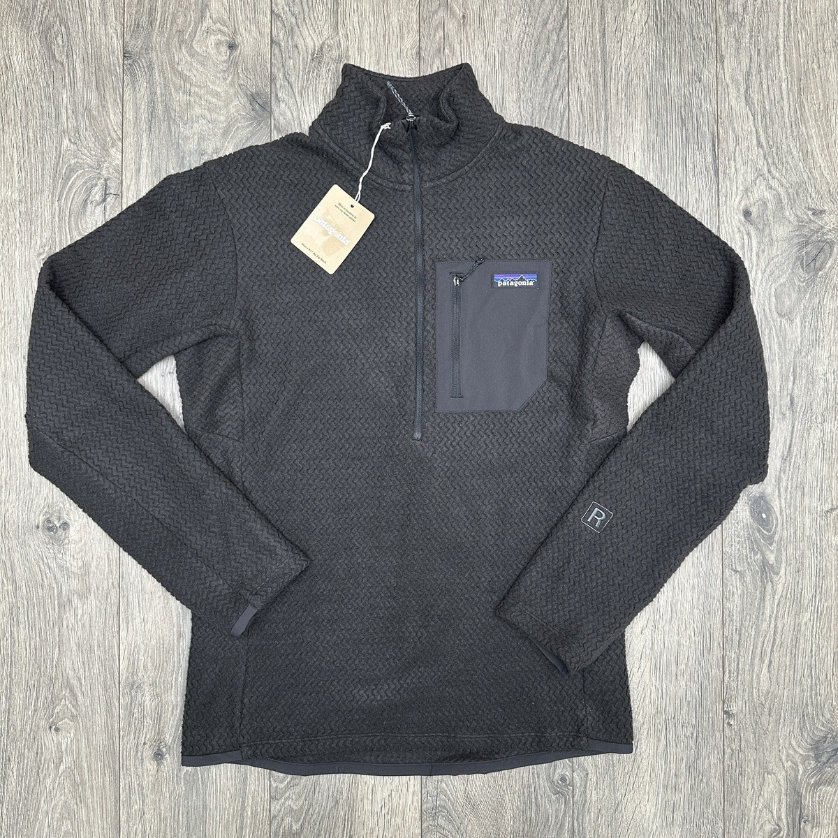 Patagonia Pullover Sz Small Men Black R1 Air Zip Neck Long Sleeve