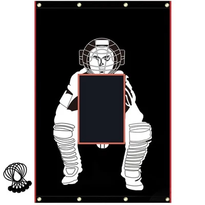 SUPVISION Batting Cage Backstop with Strike Zone Heavy Duty PVC Coated Oxford Fabric Vi...