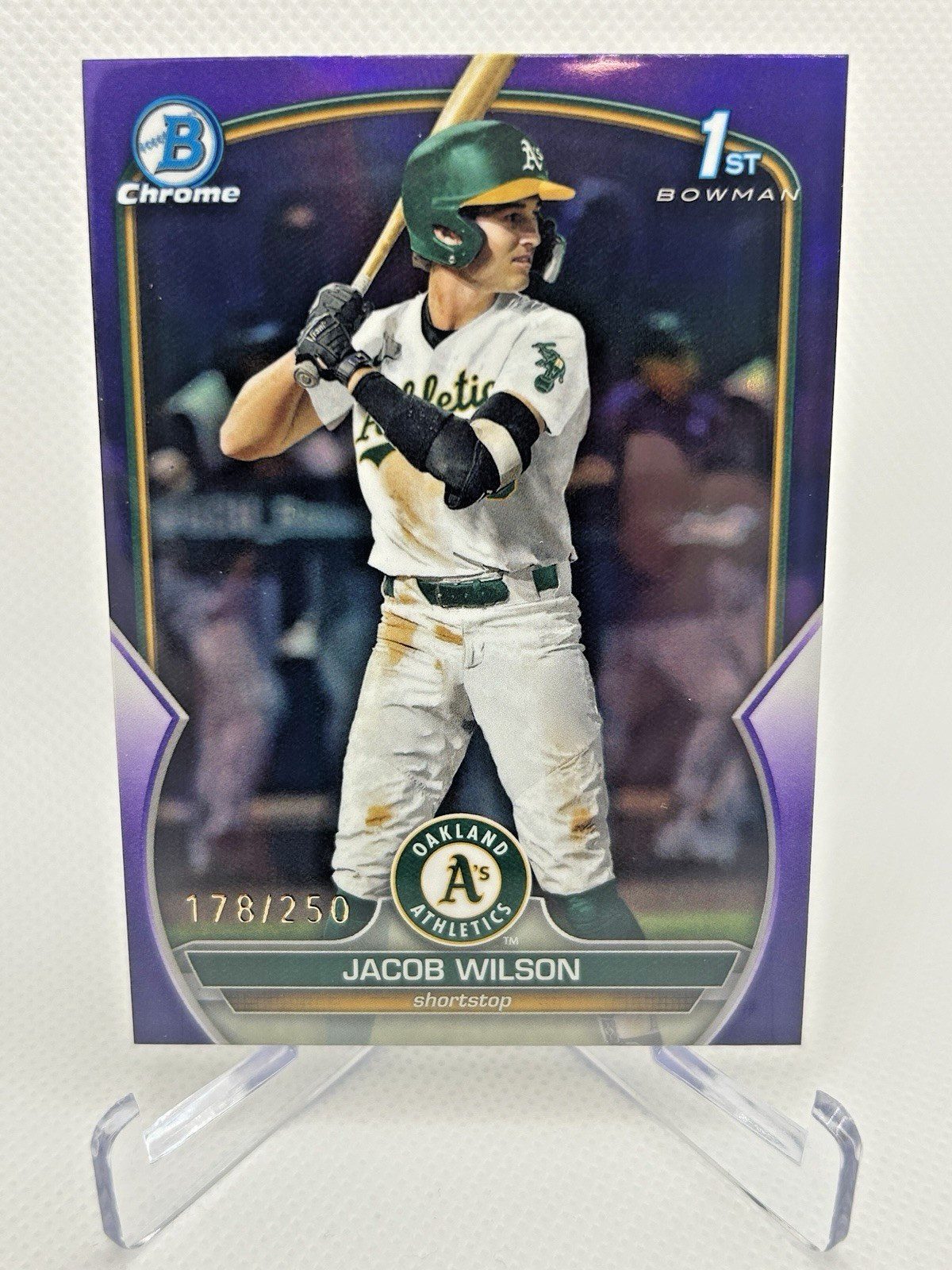 2023 Bowman Draft Chrome Purple #BDC-121 Jacob Wilson 1st Athletics 178/250