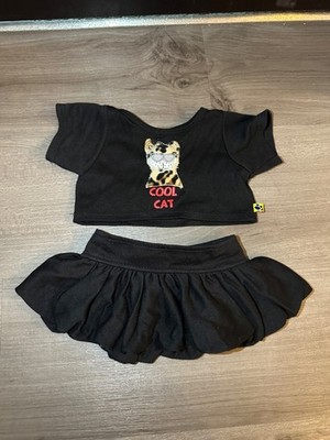 Build A Bear Cool Cat Black Shirt and Black Skirt
