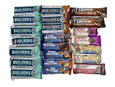 Cliff Builder, Fit Crunch & Pure Protein Bars, Mixed Lot of 36 - BB: 03/2026+