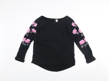 Womens UK Size S H&M Divided Black Pullover Sweatshirt