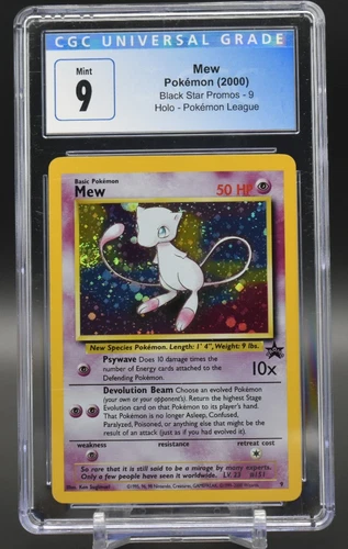 2000 Pokemon League Black Star Promo Mew Holo #9 CGC 9 Swirl PSA BGS