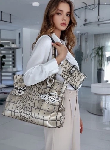 Designer Raviani Purse What A DEAL Bling Girl ! Shoulder & Wallet <div id=