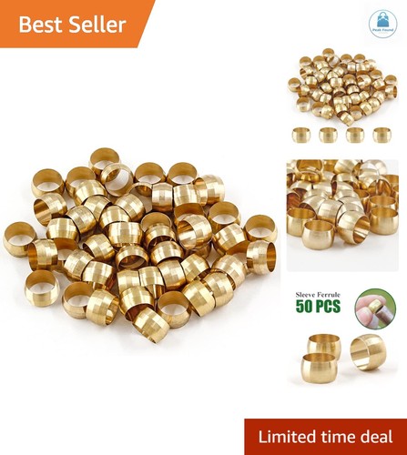 Brass Compression Fitting, 3/8" Tube OD, 50 Pcs