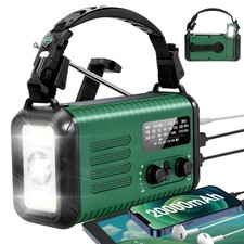 Emergency Hand Crank Radio, NOAA Weather 20000mAh/74000mWh Mini, Green