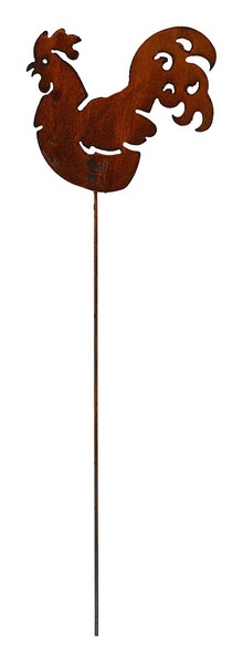 Rost Gartenstecker Hahn 63 Cm Edelrost Gartendeko Figur Rostdeko Metall Deko-image