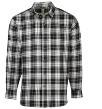 Blue Mountain Men's Long-Sleeve Button-Down Plaid Flannel Shirt(L-Tall)