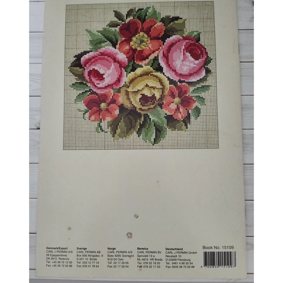 Permin of Copenhagen Nostalgia Flower Floral Cross Stitch Patterns   - Image 2 of 4
