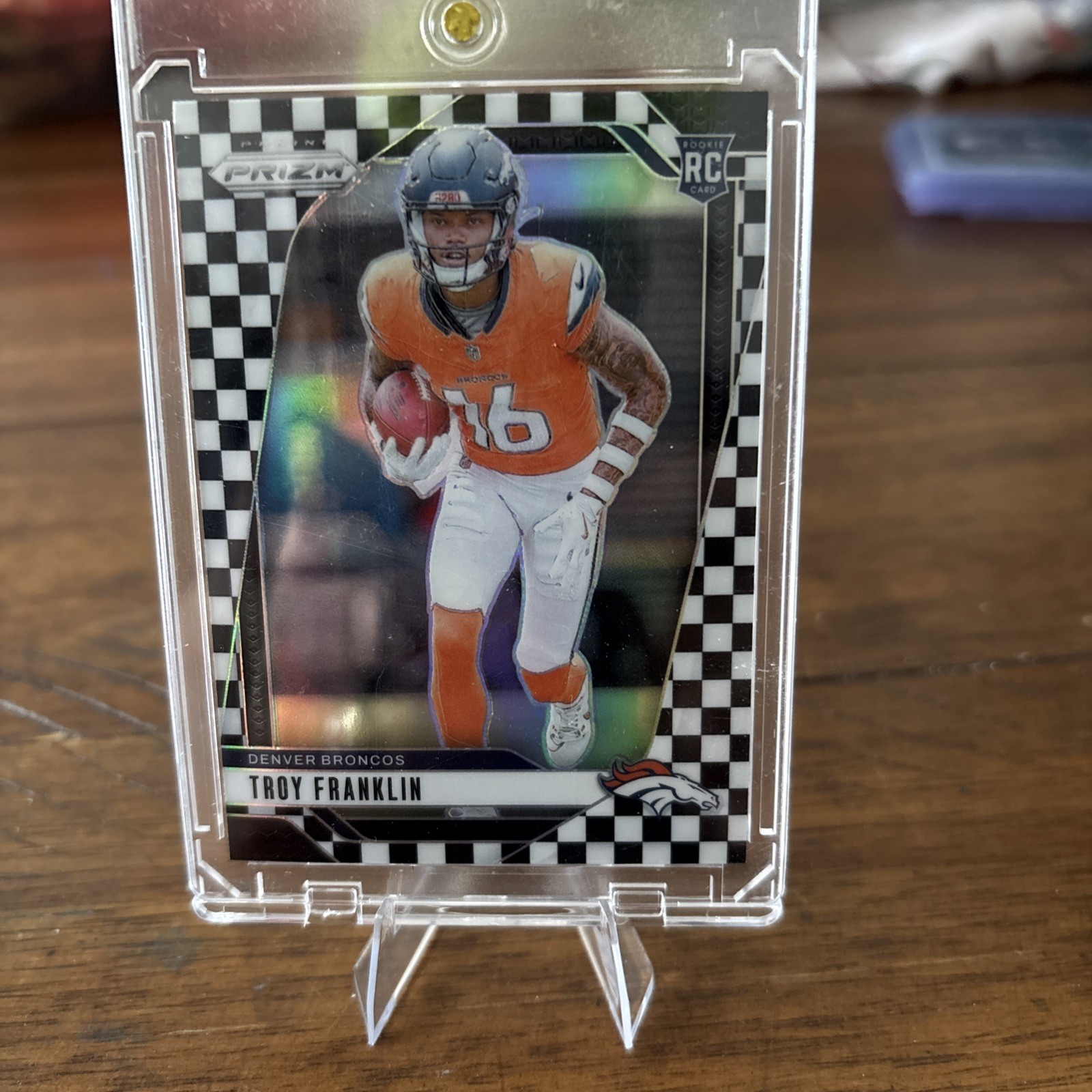 2024 Panini Prizm - Rookies Troy Franklin #393 Black & White Checker Prizm (RC)