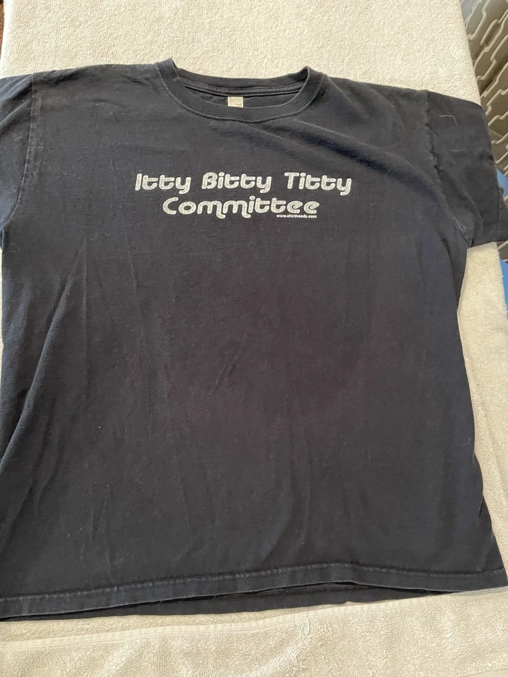 Itty Bitty Titty Committee Shirt Black Anvil Tag Size L Funny Y2K - Image 3 of 4