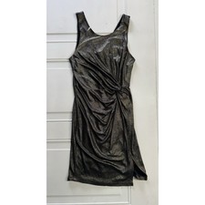 ASTR The Label Revolve Gold Metallic Glitter Side Twist Bodycon Mini Dress Sz M