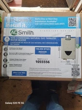 AO Smith 190,000 BTU 8 GPM Non-Condensing Gas Tankless Water Heater 10611596 NEW