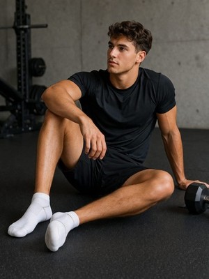 3 - 12 Paar weiße dicke gepolsterte Knöchel Sport Socken Baumwolle niedrig geschnitten Größe für Herren