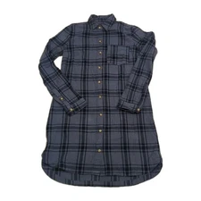 Abercrombie & Fitch Dress Womens Blue Plaid Flannel Shirt Casual Pocket XS