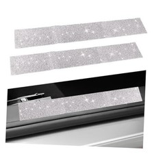2PCS Car Door Edge Entry Guard, Bling Rhinestone Anti-Collision Adhesive White