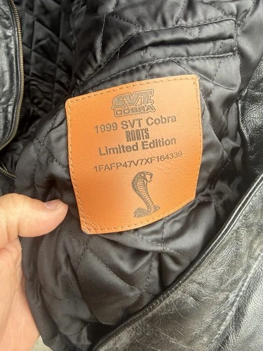 1999 Ford Mustang SVT Cobra Roots Leather Jacket Black XL Made In Canada - product listing photo