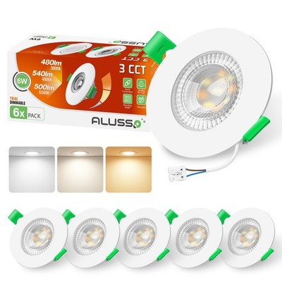 ALUSSO LED 6W 68mm dimmbare Deckenleuchten IP44 3CCT weiß
