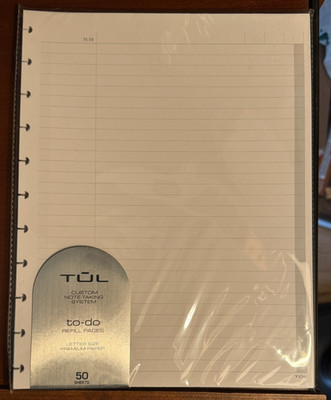 TUL Custom Note-Taking System - choose TO DO, MARGIN, NARROW RULED Refill Pages