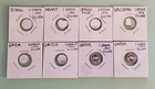 8x 1 Gram .999 FINE SILVER ROUNDS Lot of 8 incl 8-Ball, Heart, Smiley, Valcambi+