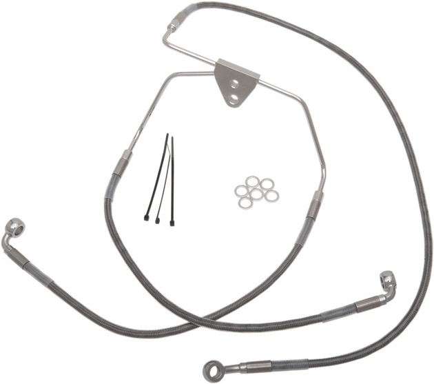 DS Braided Brake Line Kit Non-ABS Front +6" Harley Davidson #143681