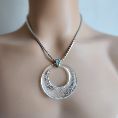 Brighton Lava Lounge Clear Pendant Necklace   19''   Excellent Condition