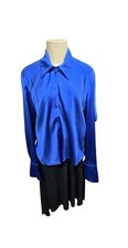 Balenciaga Shirt Women's Satin Button Front Long Sleeve Blouse Sz 44