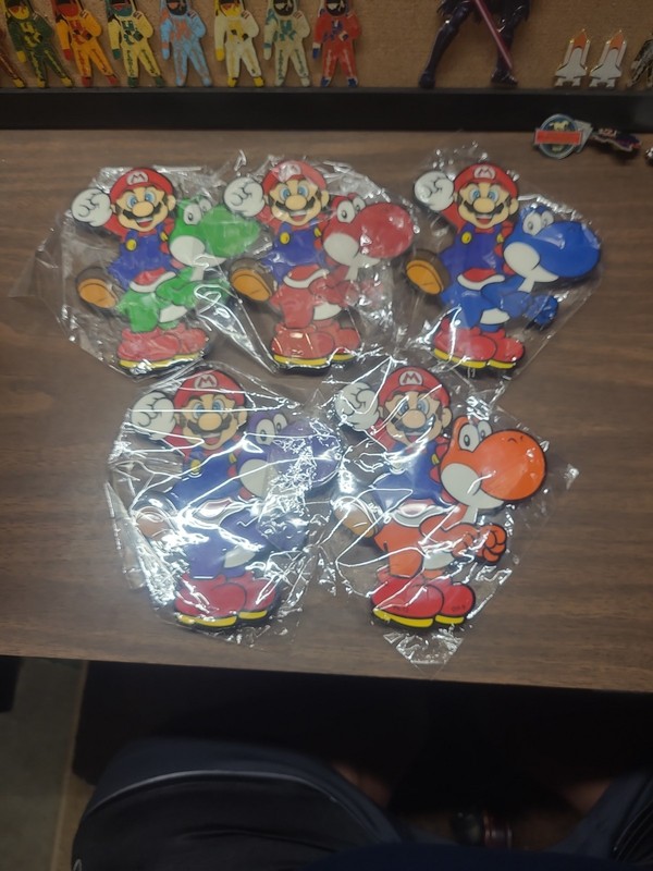 Little League Pins 6" Mario/Yoshi OH9-PA12-TN5. First Year Set. NIP