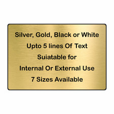 Engraved Brass or Brushed Silver Effect Acrylic Memorial Plaque Sign Bench Plate