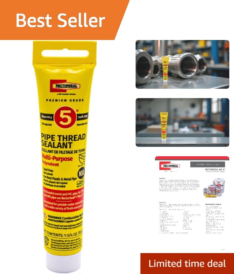 No. 5 Pipe Thread Sealant in 1.75 oz Squeeze Tube - Ideal for Gas & Water Lines