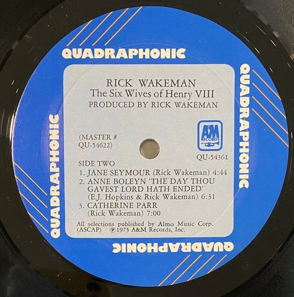 Rick Wakeman - The Six Wives Of Henry VIII (LP, Album, Quad, Gat) (Very Good Plu - Image 4 of 4