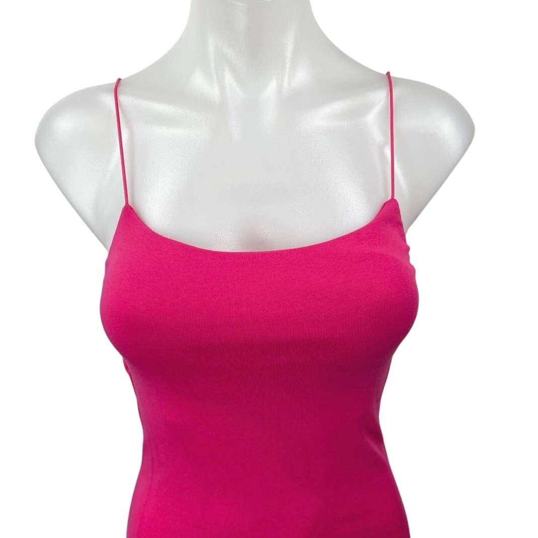 NEW Zara Pink Knit Sleeveless Cami Camisole Mini Bodycon Sweater Tank Dress Sz M thumbnail 3