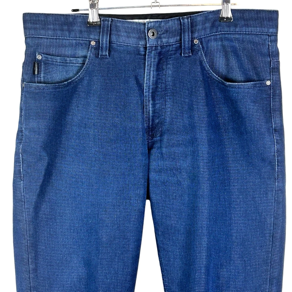 Pantalones informales Emporio Armani para hombre talla 32 azul oscuro acanalados tiro medio rectos  Foto 2 de 4