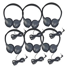 Lot 6 Unbranded Classroom Headphone On Ear Wired Stereo Headset with 3.5mm Jack.