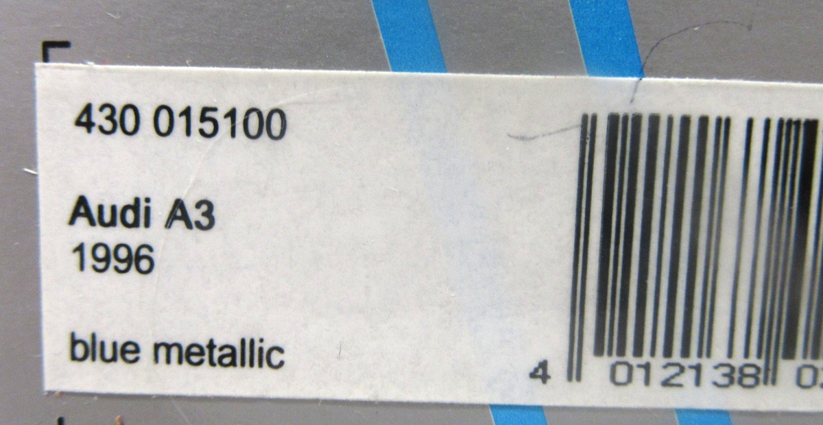 Paul's Model Art Minichamps 1996 AUDI A3 metallic blue 1/43