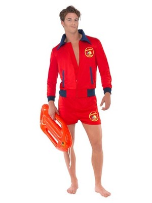 Herren Baywatch Rettungsschwimmer Kostüm lizenziert TV Film 80er Jahre Kostüm Strand Outfit