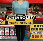 Vintage Style Metal Sign Chevrolet Truck Service NOT Porcelain 30x12 Made USA
