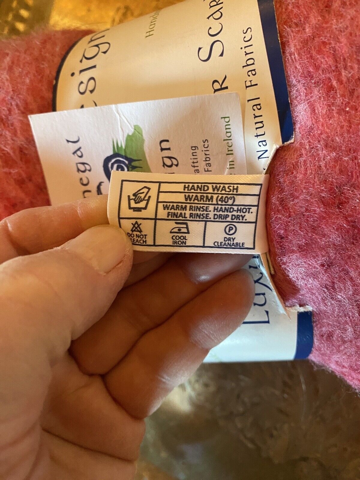 Donegal Designs Hot Pink Luxury Mohair Wool Scarf 10 X 70.