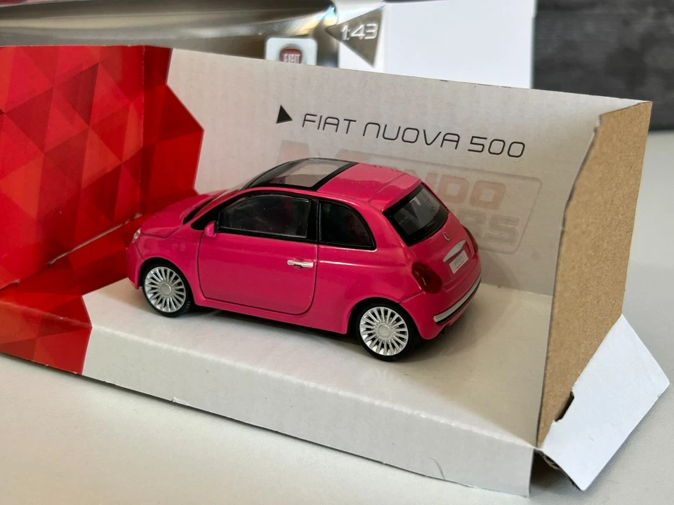 FIAT 500 2007 ROSA 1/43 MONDO MOTORS EUROPEAN COLLECTION die cast macchinina - Immagine 4 di 4