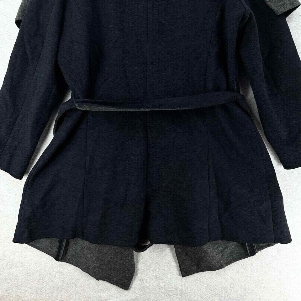 Michael Kors Peacoat Jacket Womens LARGE Black Shawl Collar Sweater